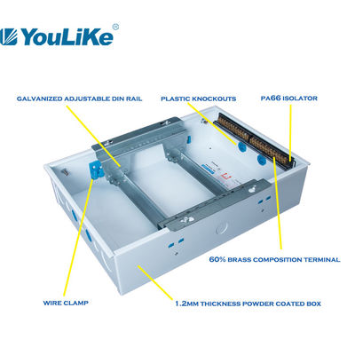 Αδιάβροχος εξοπλισμός 24 διανομής δύναμης επίπεδο MCB τρόπων κιβώτιο διανομής μετάλλων